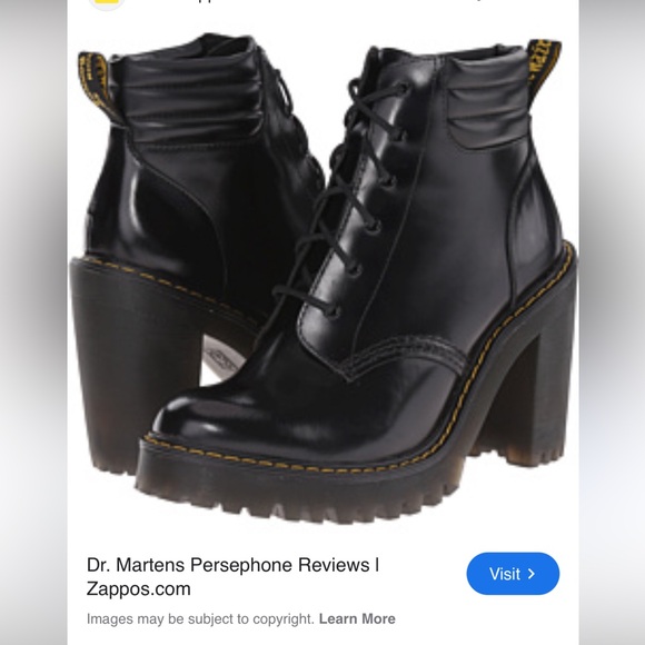 Dr. Martens‎ Persephone Black Leather Platform High Heel Boots size 8 - Picture 3 of 11